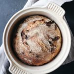 An easy, hands-off no-knead recipe for crusty cranberry walnut bread. A copycat of the Le Diplomate bread from Washington, D.C..