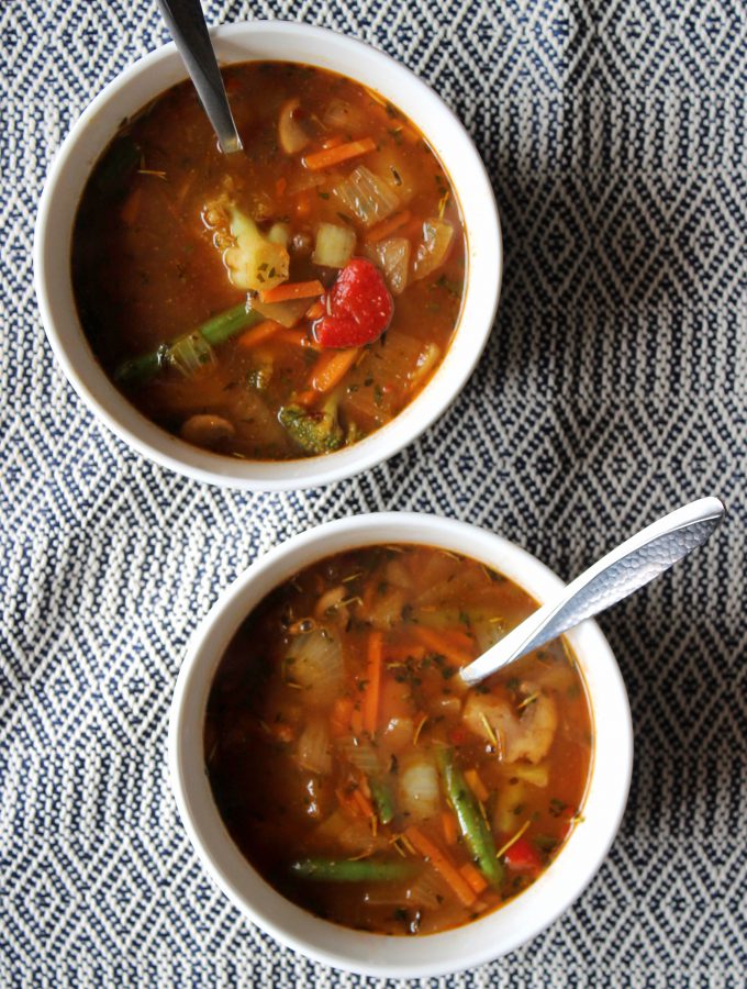 Easy 10 Minute Vegetable Pantry Soup with Beef Broth