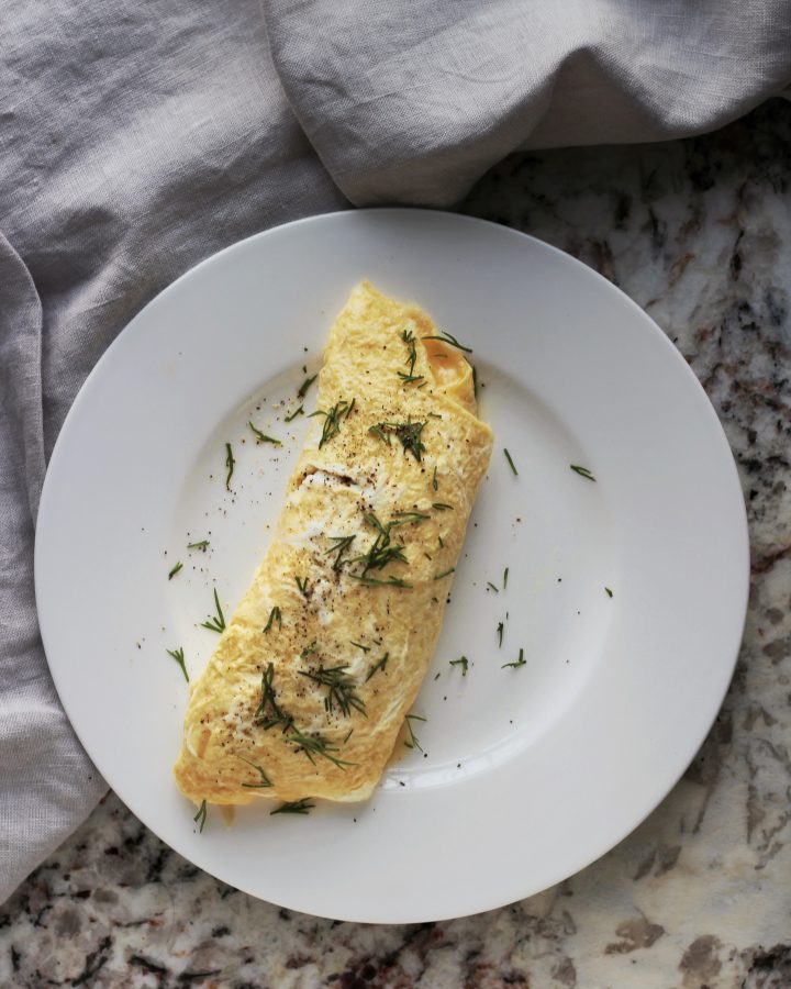 French Goat Cheese Dill Omelet
